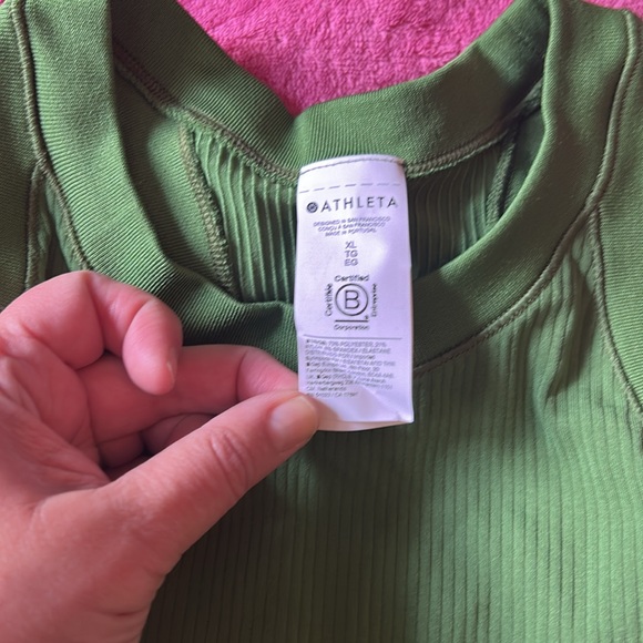 Athleta Green Ribbed Tank Top - Picture 2 of 8